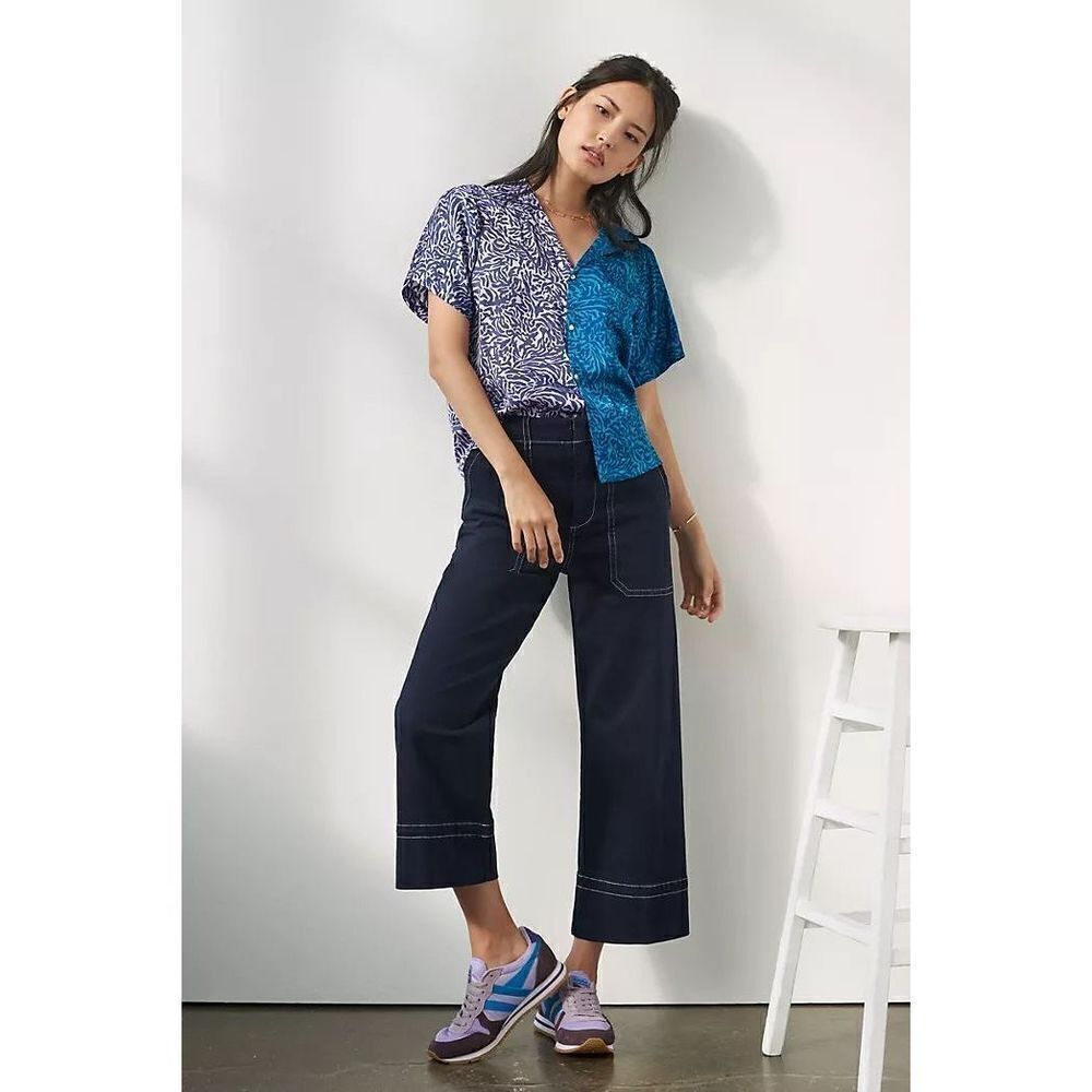 New Anthropologie x Tiny Postcard Buttondown Size S